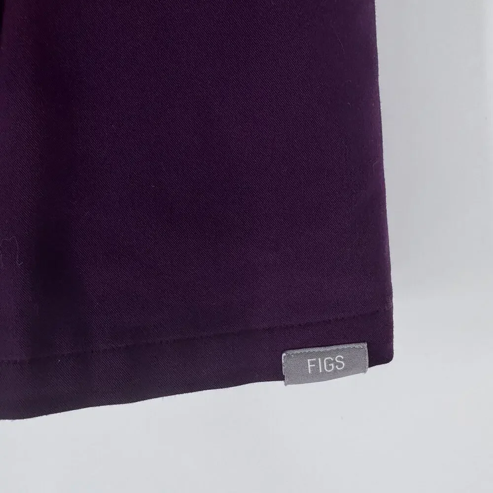 FIGS Scrub Top Womens Medium Purple V-Neck Short Sleeve Pockets Nursing‎ Medical - Picture 4 of 11